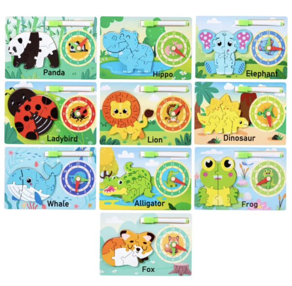 Puzzle animaux montre : Apprendre l’heure avec ses amis animaux – Image 2