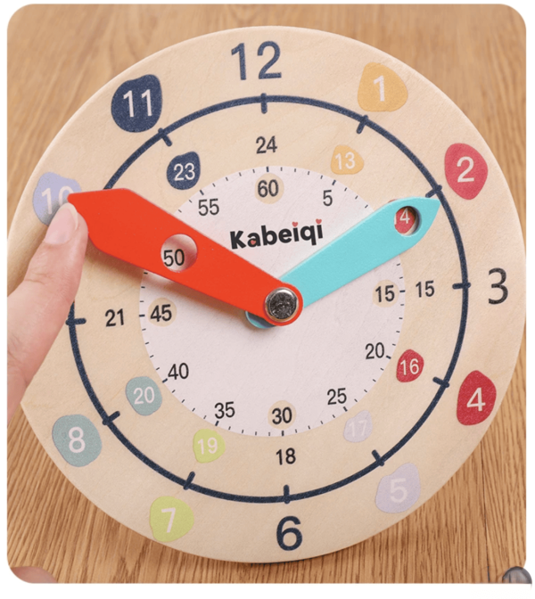 Horloge Montessori en bois – Image 2