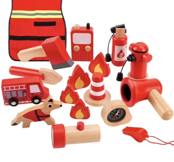 pompiers jouets en bois pour enfants – Image 2