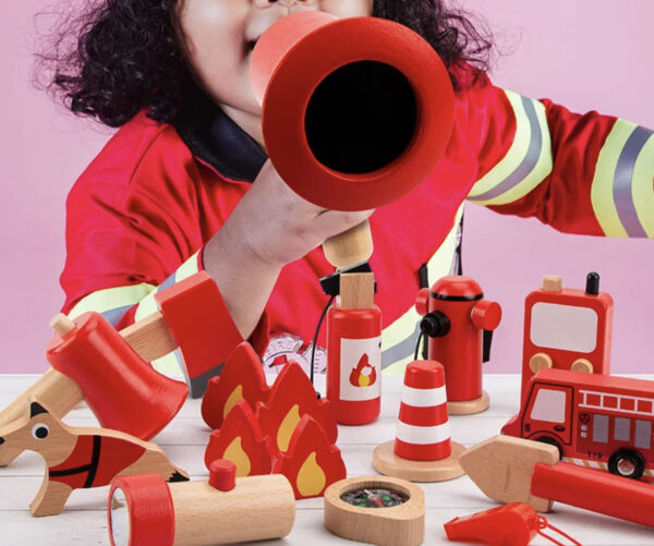 pompiers jouets en bois pour enfants – Image 3