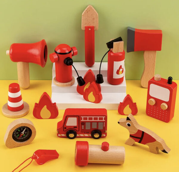 pompiers jouets en bois pour enfants – Image 4