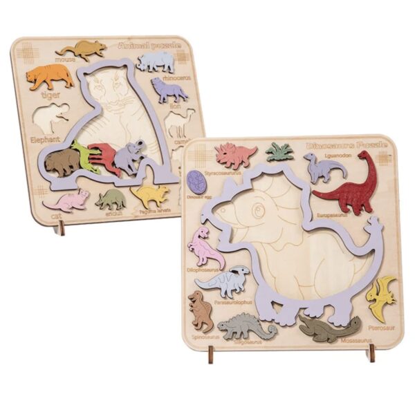 Puzzle tout-en-un animaux et dinosaures : Un voyage dans le temps – Image 2